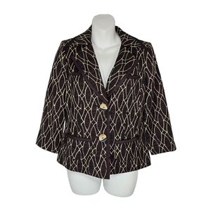 Signed Olsen Geometric Blazer Brown Size 2